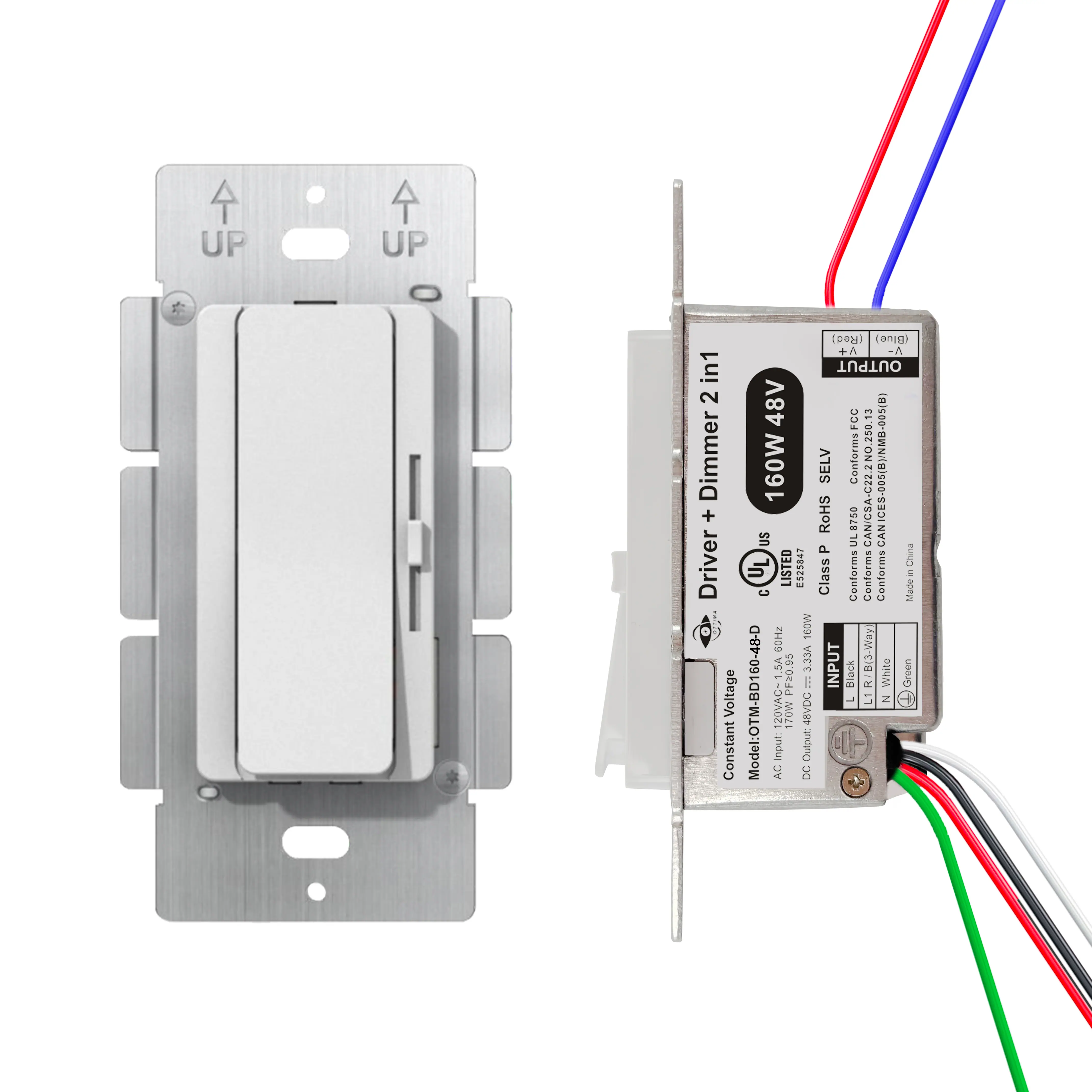 160W Dimmable LED Driver & Dimmer 2-in-1 High-Power Constant Voltage