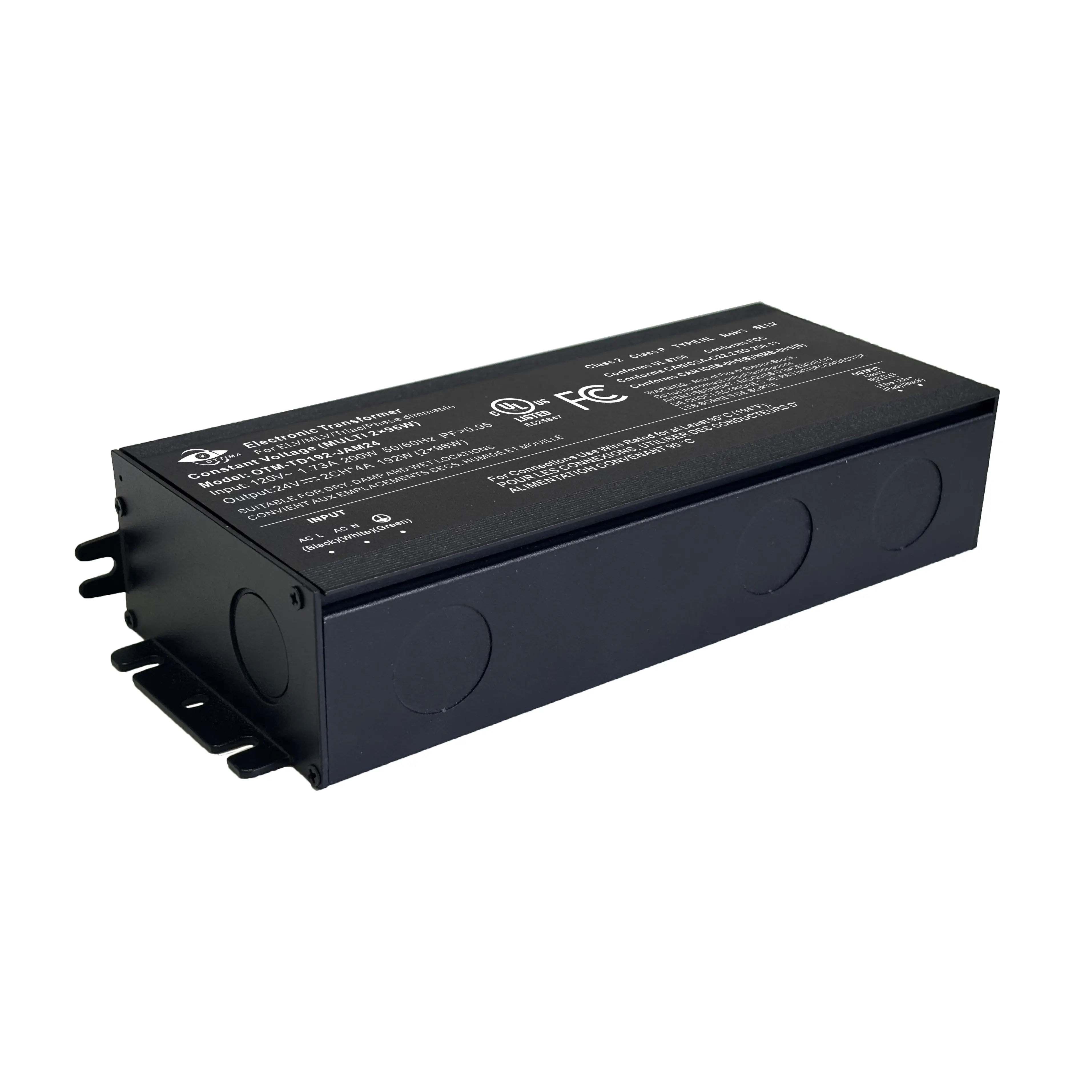192W Triac Dimmable Electronic Transformer Junction Box