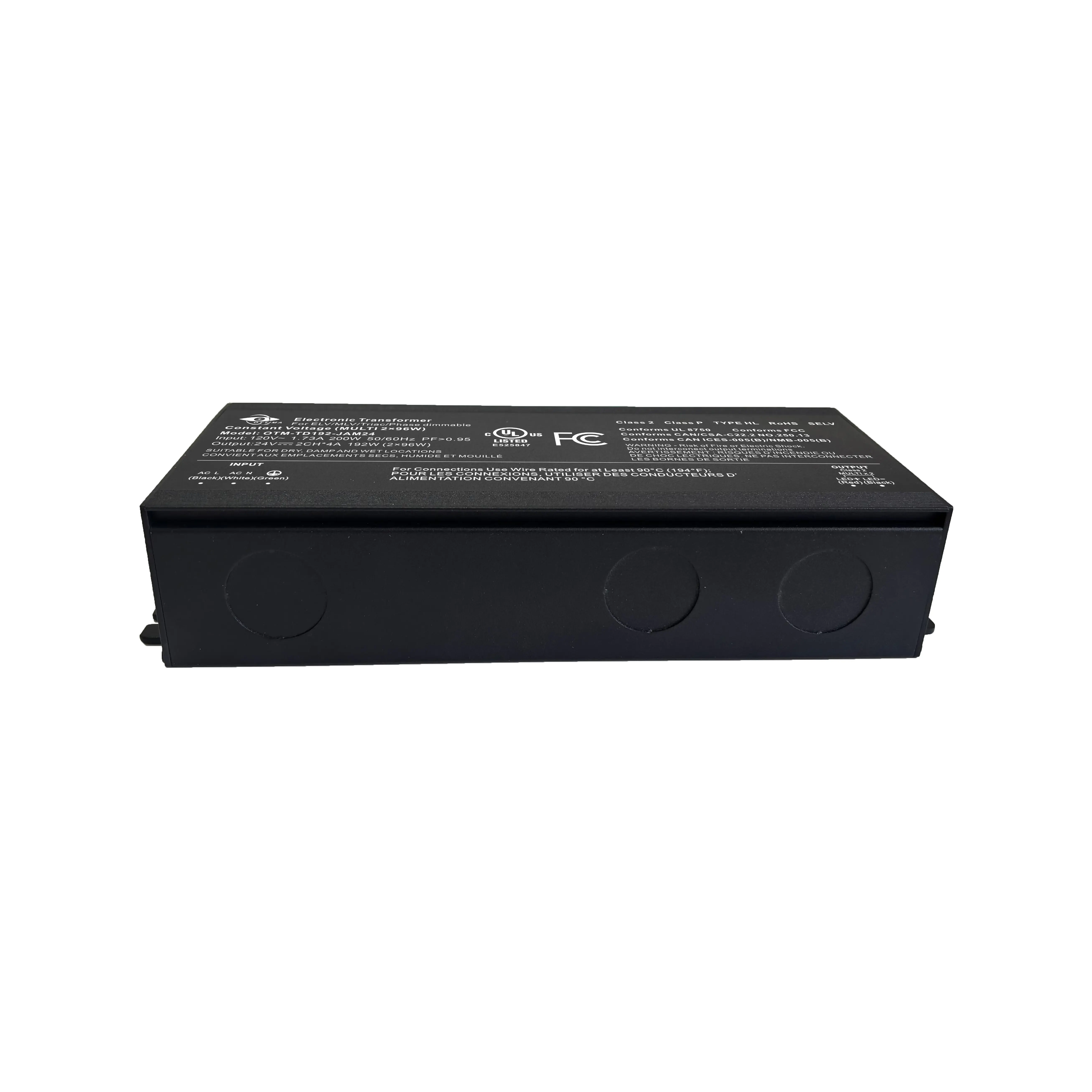 192W Triac Dimmable Electronic Transformer Junction Box