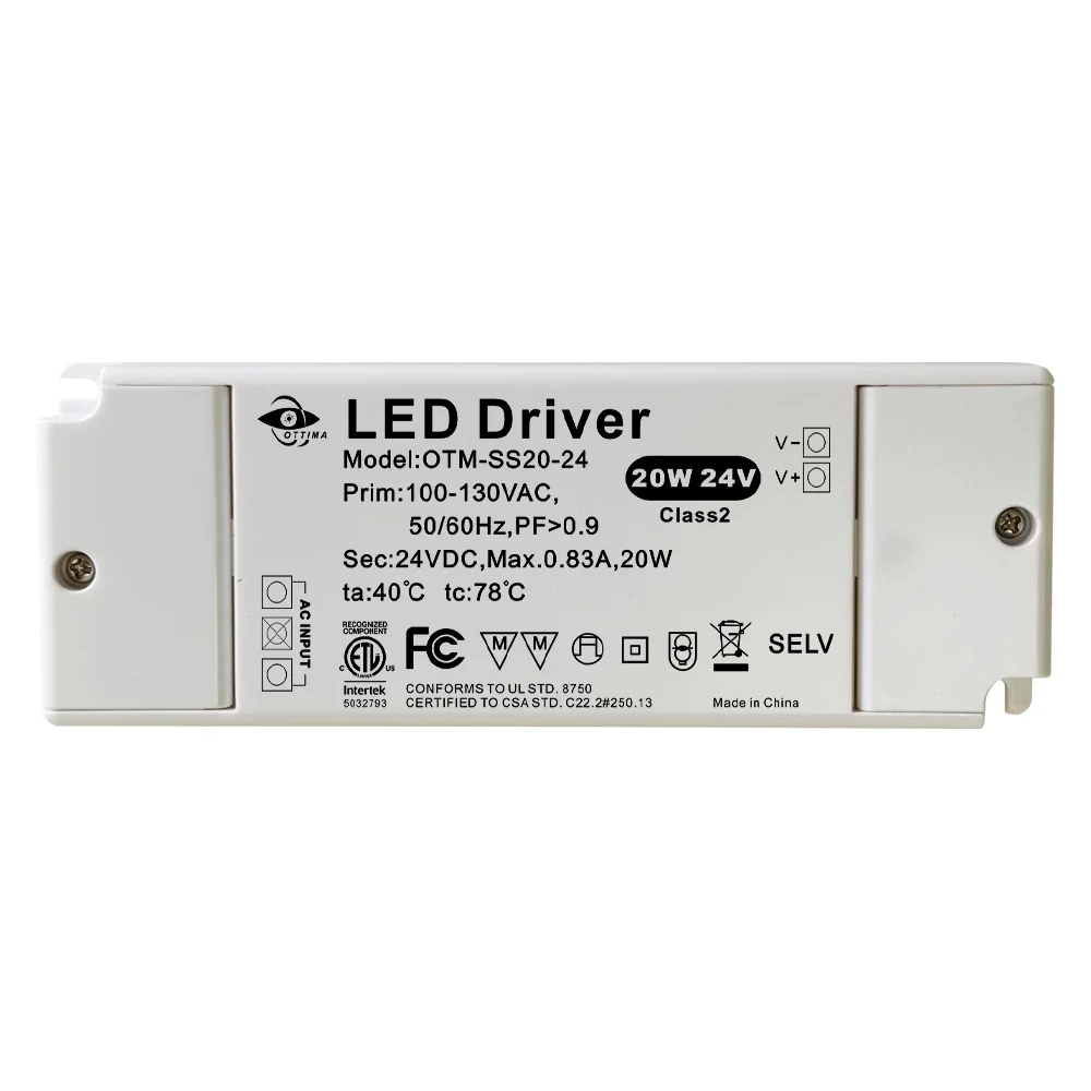 20W Constant Voltage LED Power Pupply for 24V Strip Lights IP20 Indoor