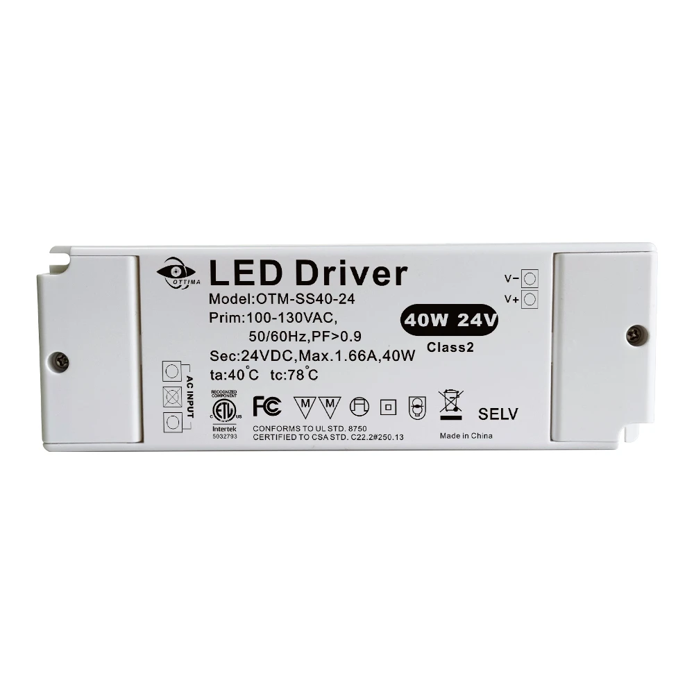 40W IP20 Indoor Constant Voltage LED Driver with Lever Terminal Block LED Driver (5-Year Warranty)