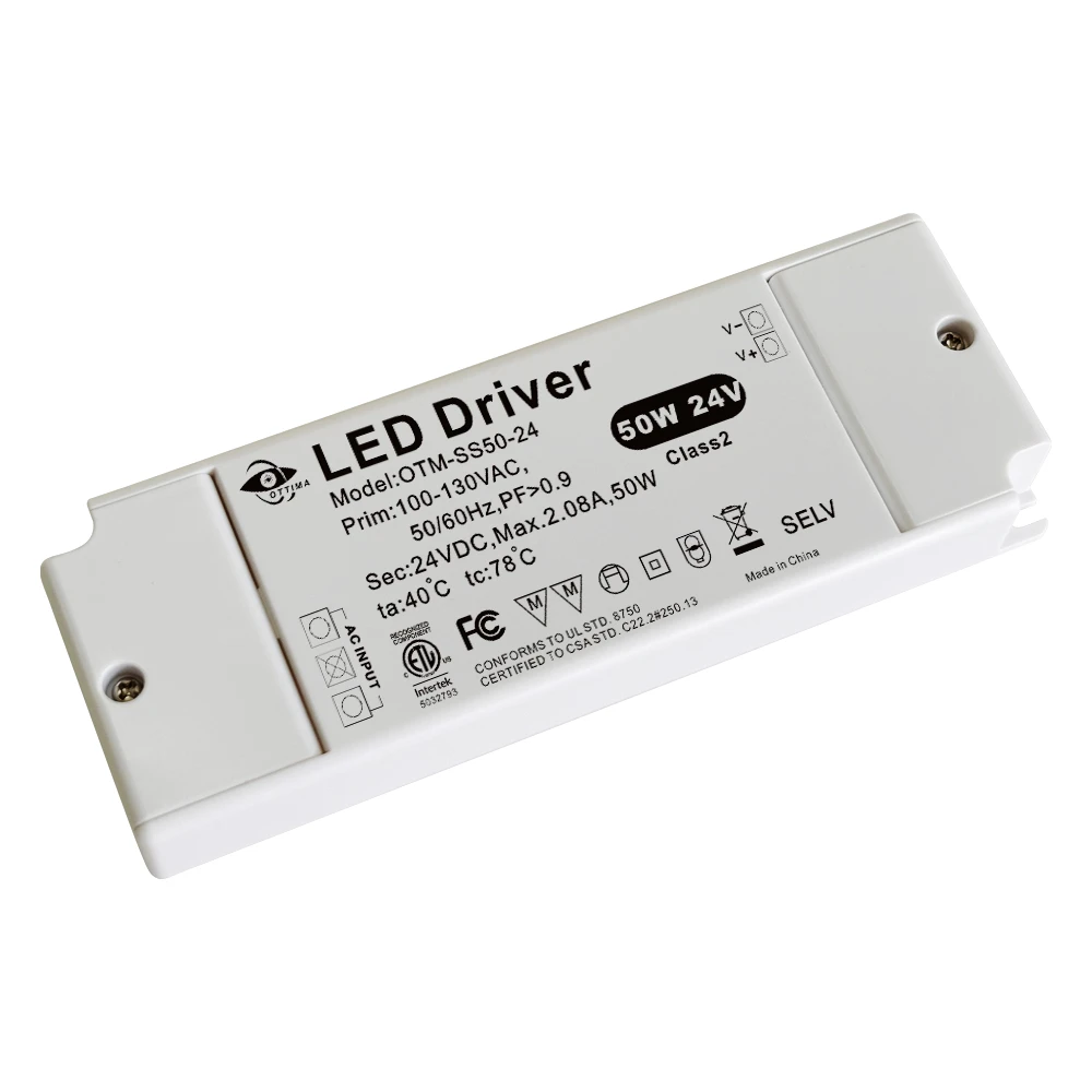 50W ETL certified Constant Voltage LED driver Wholesale (with lever-type push-button terminal block)