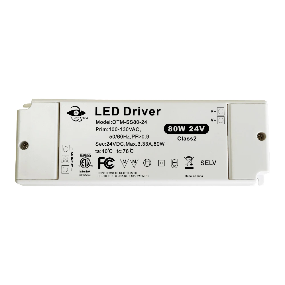80W Easy Installation with Loop in and Out Connector LED Driver Compact