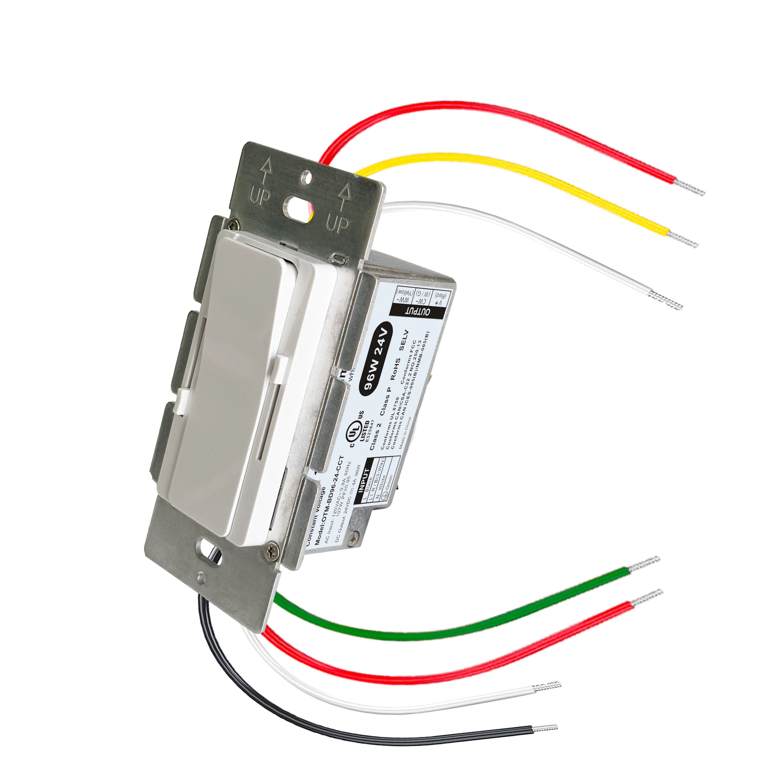 96W CCT Dimmable LED Driver and Dimmer Switch 2 in 1 Unit UL Listed Class 2