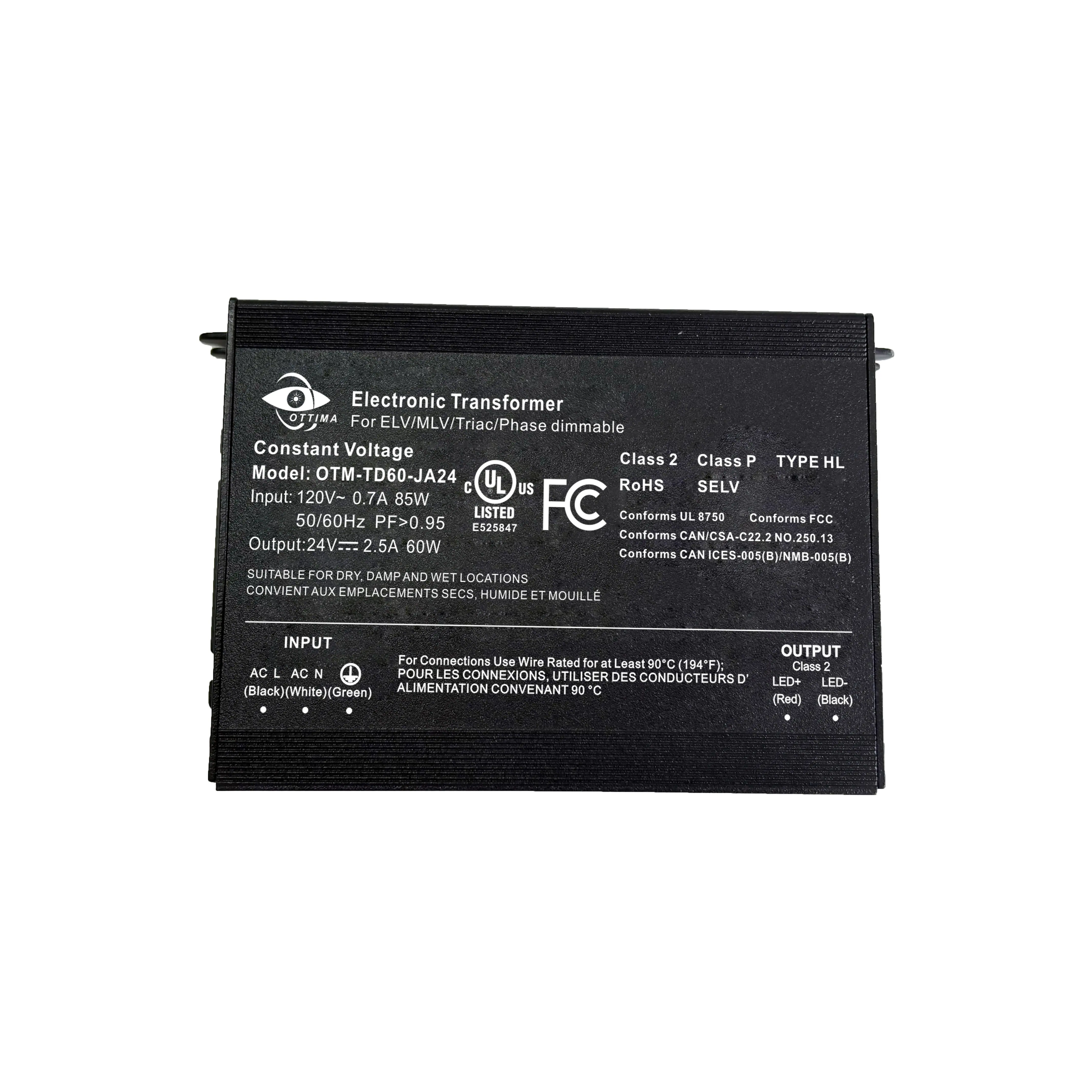 60W 12V/24V Triac ELV MLV Dimming LED Transformer Junction Box