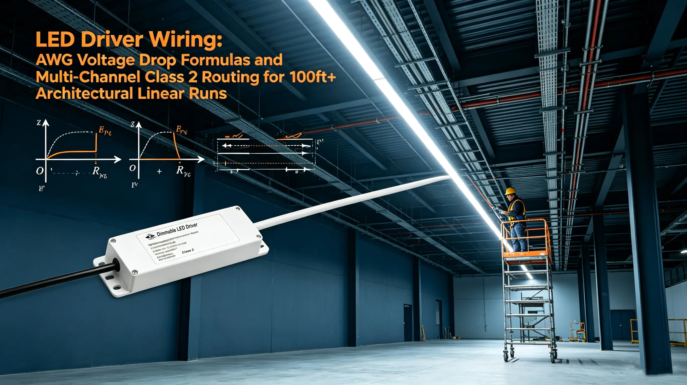 LED Driver Wiring: AWG Voltage Drop Formulas and Multi-Channel Class 2 Routing for 100ft+ Architectural Linear Runs