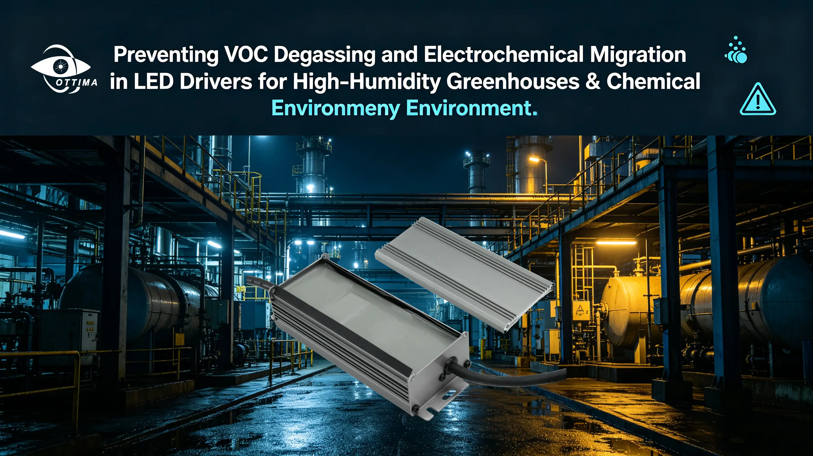 Preventing VOC Degassing and Electrochemical Migration in LED Drivers for High-Humidity Greenhouses & Chemical Environments