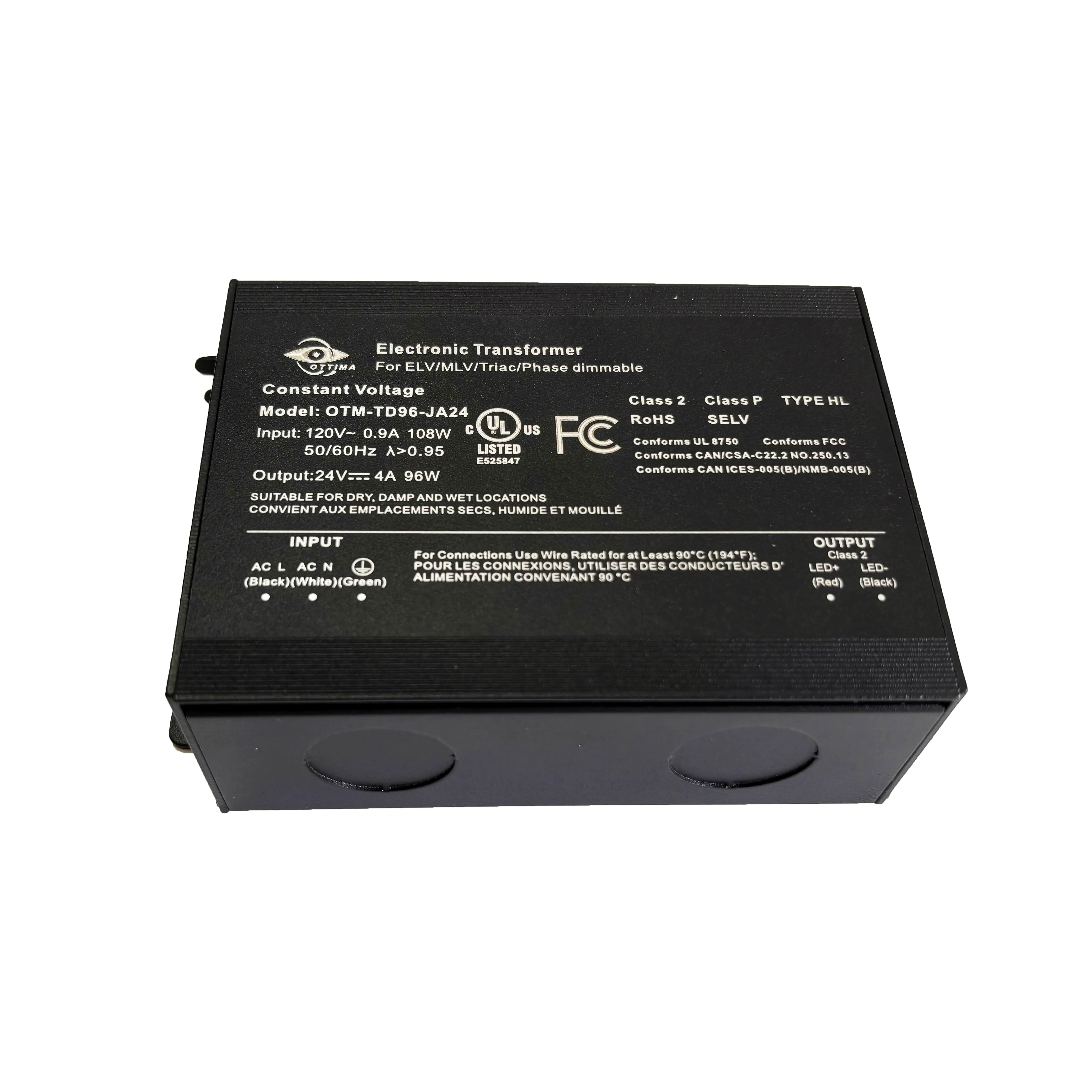 96W Mini Triac Dimmable Electronic Transformer Junction Box
